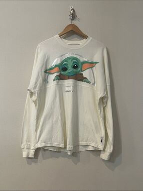 New Unisex Disney Parks Star Wars Grogu Baby Yoda Spirit Jersey Long Sleeve M